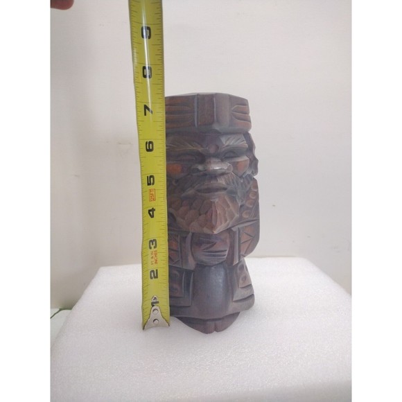 VINTAGE JAPANESE HOKKAIDO AINU CARVED STATUES MAN & WOMAN 7" TALL FOLK ART - Picture 13 of 13